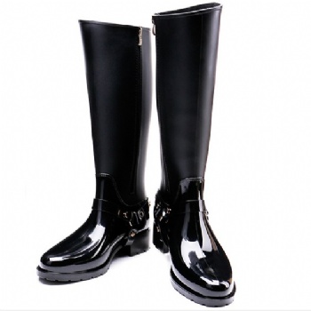 Long tube rain shoes fashion waterproof womens boots with zipper rain boots